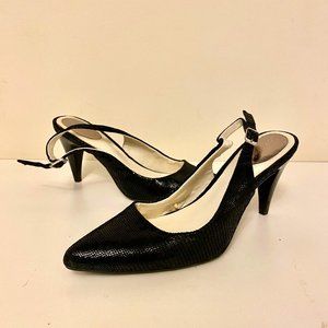 Calvin Klein Black Leather Sling Back Heels Size 6 (36)